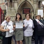 Liz joins pension campaigners in Leicester city centre