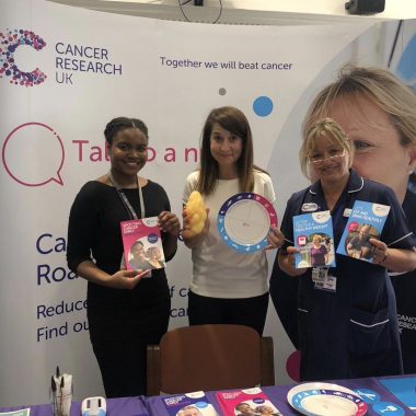 Liz with Cancer Research Staff